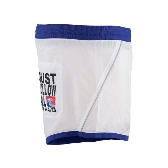 New Just Cavalli Men XS / 46 White Blue Short Swim Trunks Light Beach Swimsuit - Picture 5 of 8